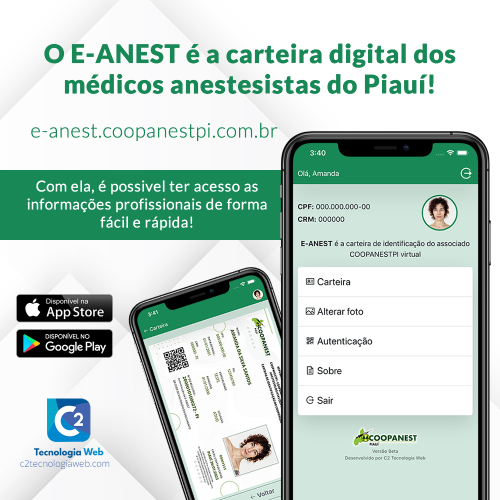 O E-ANEST é a carteira digital dos médicos anestesistas, desenvolvida pela C2 Tecnologia Web. 