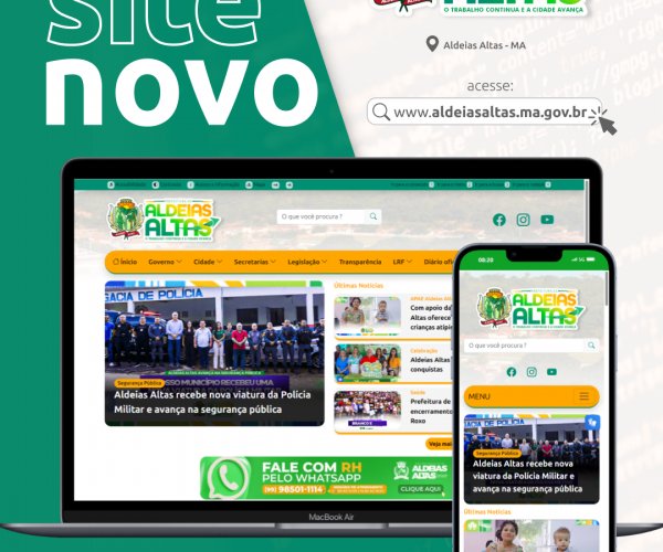 Novo Portal da Prefeitura de Aldeias Altas: Mais Transparência e Acessibilidade para a População