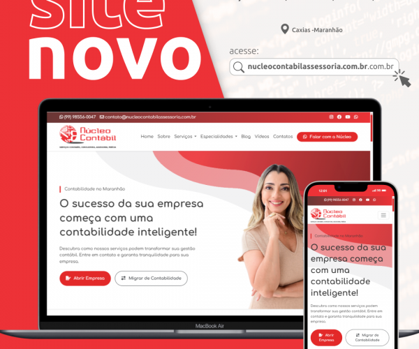 Núcleo Contábil Assessoria agora com um site desenvolvido pela C2 Tecnologia Web! 